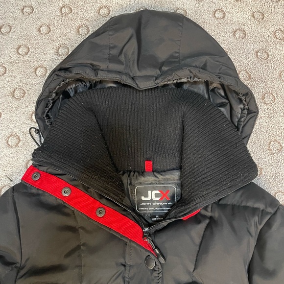 JCX Women’s Winter Down Black Coat With Detachable Hood Size Medium John Caruana - Picture 6 of 16